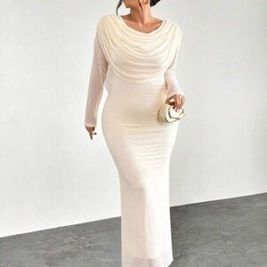 Elegant Cream Evening Gown